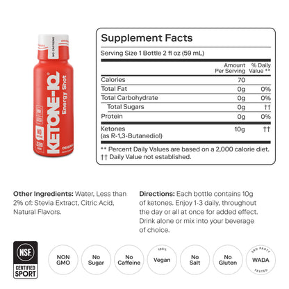 Ketone-IQ No Caffeine Shot(melocotón)