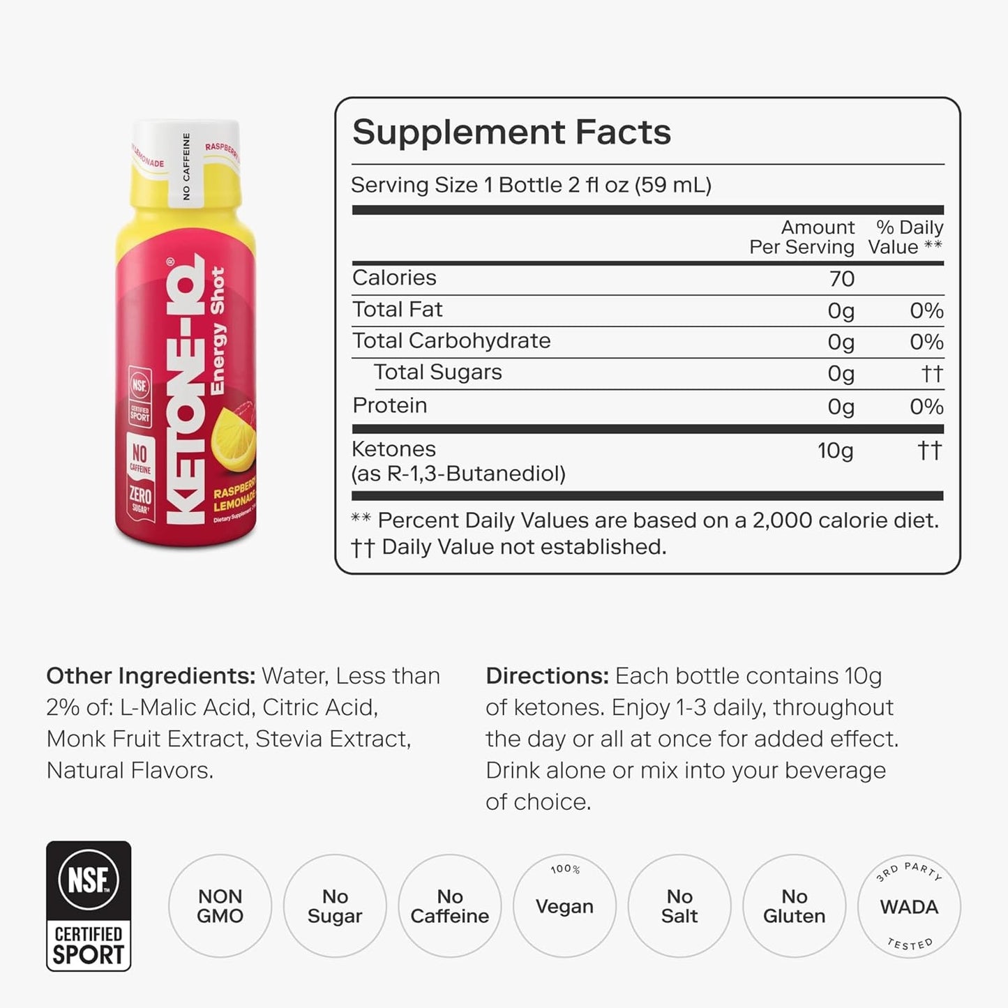 Ketone-IQ No Caffeine Shot(melocotón)